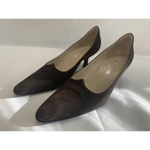 Women Pacaldi Suede Shoes Heels Sz 6B Brown GUC